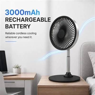 G13 metallist alusega teleskoopventilaator 3-käiguline laetav ventilaator